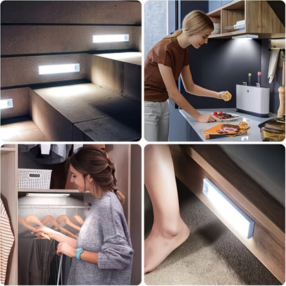 Night Light Motion Sensor LED Bar with USB Rechargeable 400mAh Battery, Three Brightness Levels and Six Size-Pack Options