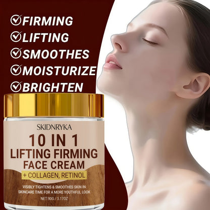 Face Cream 10-in-1 Moisturizing Formula in a Two-Jar Set with Refreshing Non-Greasy Texture for Daily Use