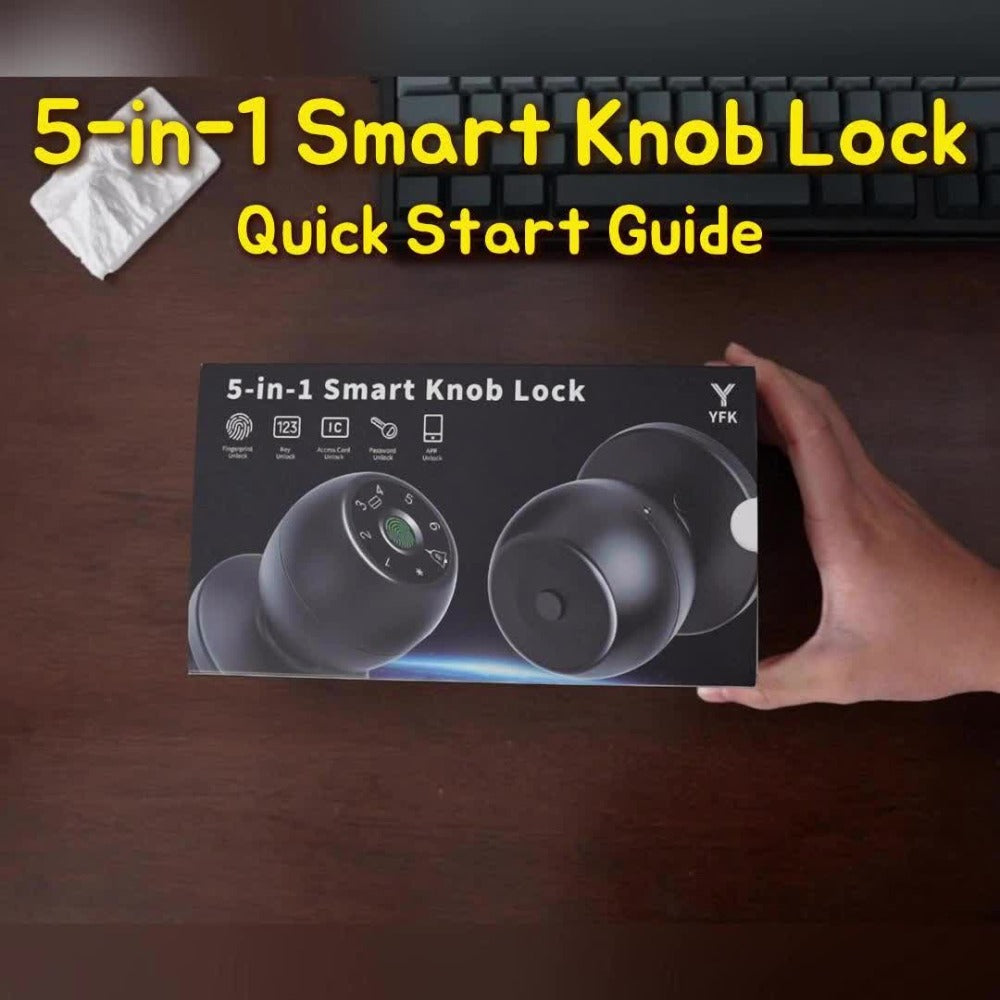 Smart Door Lock Tuya Five-Method Spherical Knob with Fingerprint App IC Card Password and Key