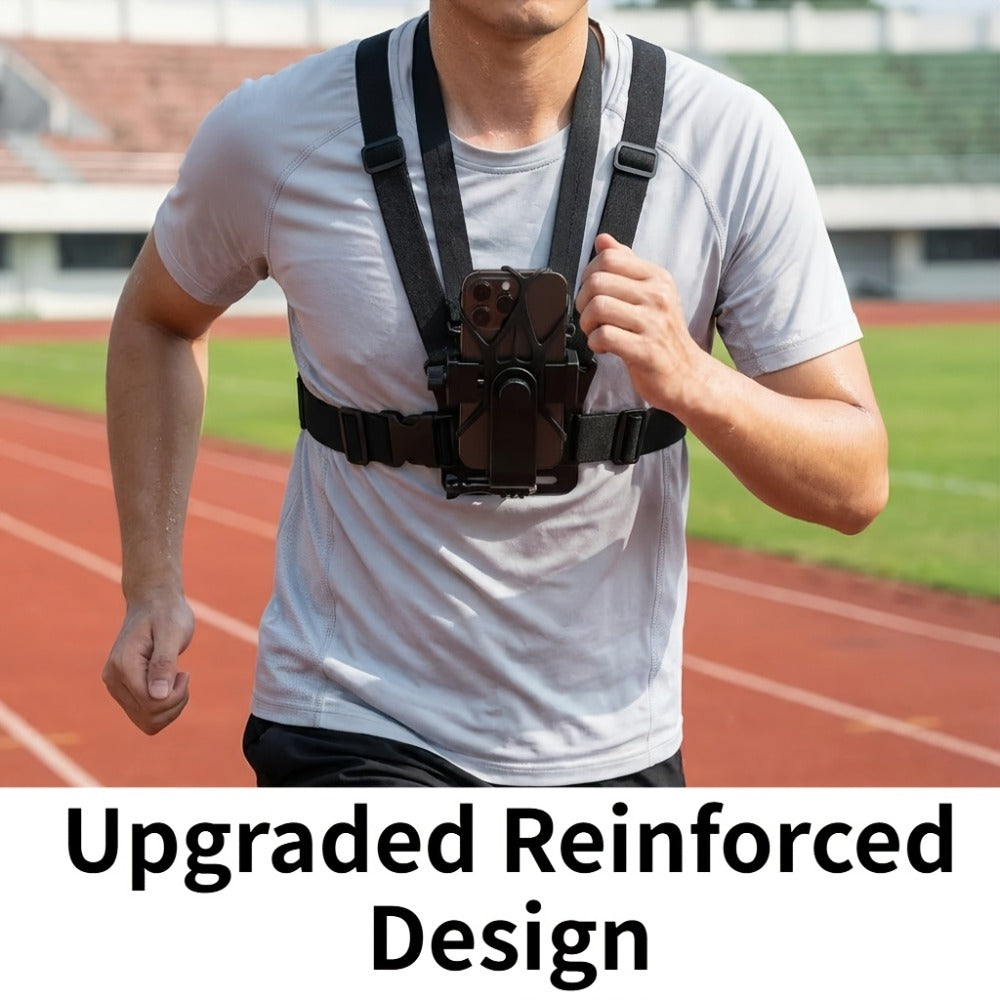 Adjustable Chest Camera Mount Harness with Six Black Checkout Styles and One-Size Strap Configuration