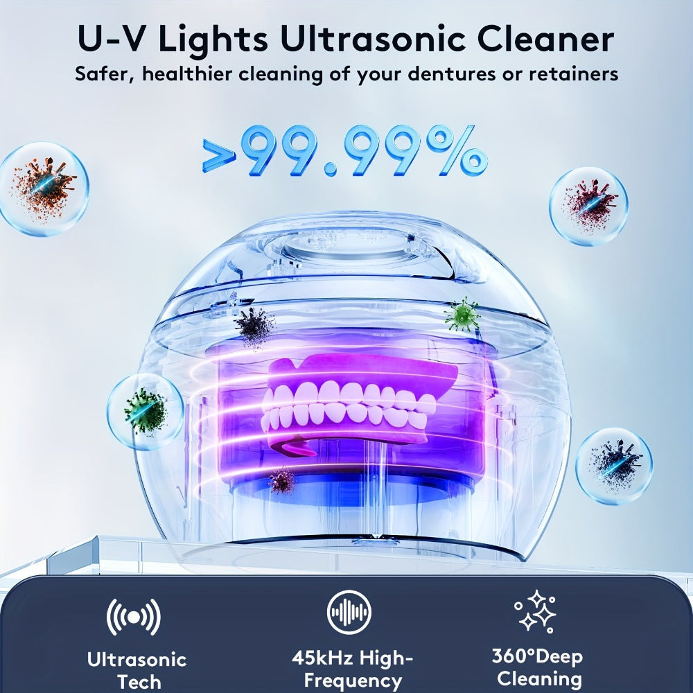 45 kHz Round Ultrasonic Cleaner with Four Timer Modes and Three Color Options for Small Items
