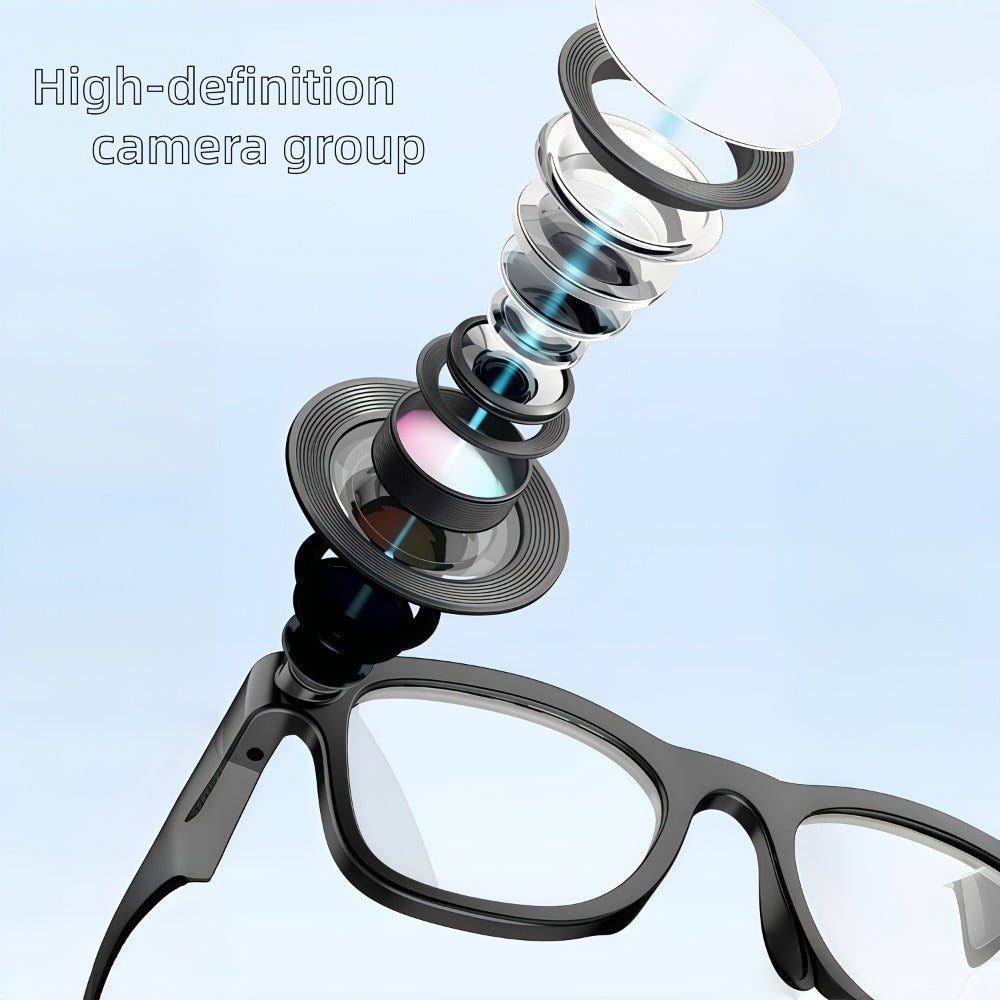 Smart Glasses Dual-Lens POV Camera Eyewear with Open-Ear Audio, Touch Control and Clear or Tinted Lenses