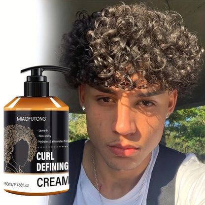 280ml Pump-Bottle Curl Defining Cream with Leave-In Styling Directions for Curly, Wavy and Coily Hair