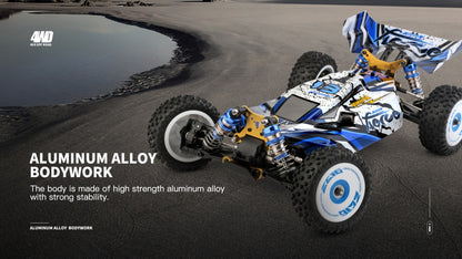 Remote Control Car, Wltoys 124017 Brushless 4WD Off-Road Racer with 75KM/H Source Speed and Two 7.4V 2200mAh Batteries
