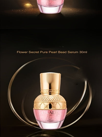 7-Piece Pearl-Themed Skincare Gift Set with Coordinated Facial-Care Bottles and Jars in a Fitted Box