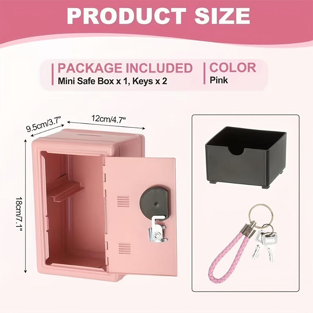 Metal Coin Bank Safe with Key and Combination Lock – Secure Steel Money Box with Removable Drawer, Coin Slot & Cash Storage for Home Office, Kids Gift