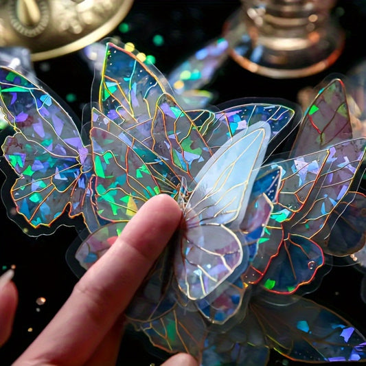 3D Butterfly Stickers 120pcs Holographic Glitter Resin Clear Aesthetic Decal Pack for Scrapbooking Journals Phone Cases Laptops Water Bottles DIY Crafts – Gift for Teen Girls