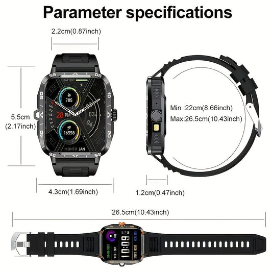 Smartwatch with Music Player, Stopwatch, LED Lighting, Wireless Calling and Sport Modes in Three Styles