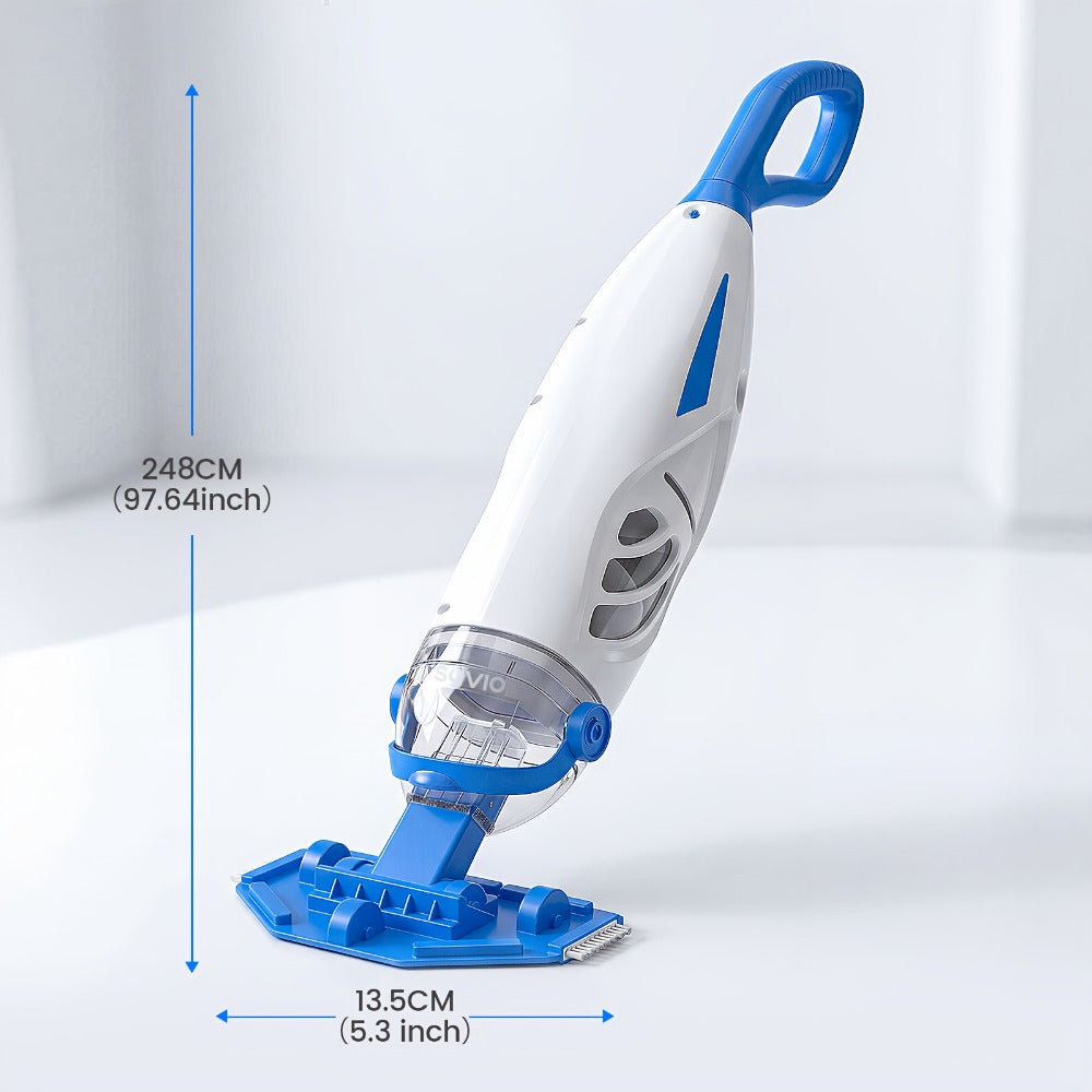 Cordless Pool Vacuum Cleaner 15.8 GPM Suction, 60-Min Runtime, Telescopic Pole for Entryways, Bedrooms and Living Spaces