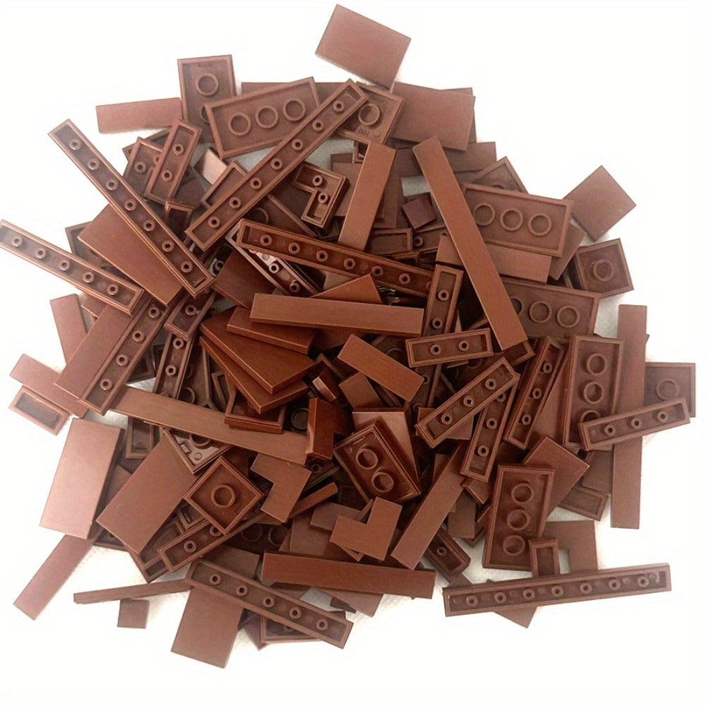Flat Tile Building Block Refill Set with 150 Pieces in 1x1, 1x2 and 1x6 Sizes, Six Color Options