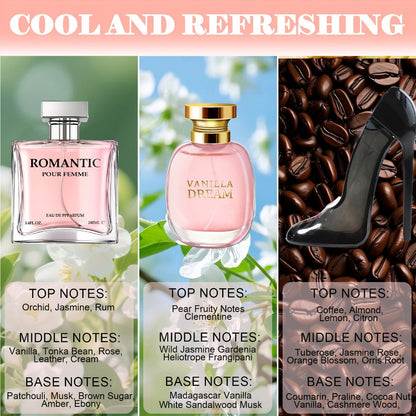 Women's Perfume Set 3-Pack Signature Fragrance Collection 10.1oz - Quince Lychee Musk, Pear Vanilla Sandalwood & Amber Berry Woods