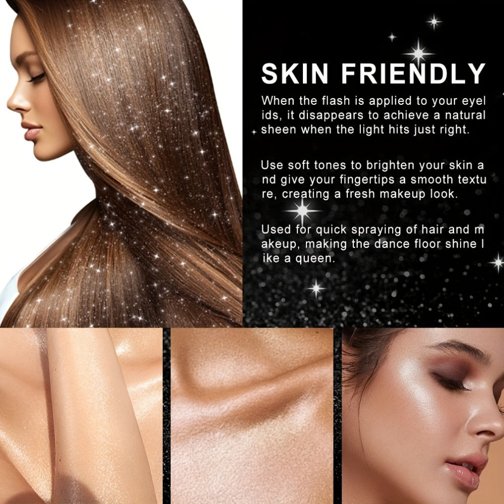 Two- or Three-Piece Body Glitter Spray Set for Hair and Skin in Source-Labeled Pack Options