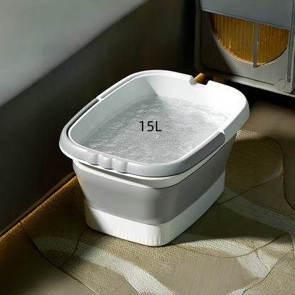 Foldable 3.96-Gallon Foot Bath Basin with Carry Handle, Raised Massage Surface and Four Colors