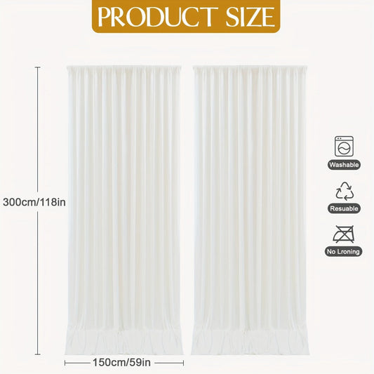 4-Pack 5x10ft Elegant Spandex Photography Backdrop | Wear-Resistant, Wrinkle-Free, Soft & Opaque Party Decoration Banners for Weddings, Birthdays, Stages, Exhibitions & Events