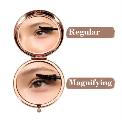 Engraved Granddaughter Compact Mirror with Regular and Magnifying Sides in a Rose-Gold Tone Gift Case