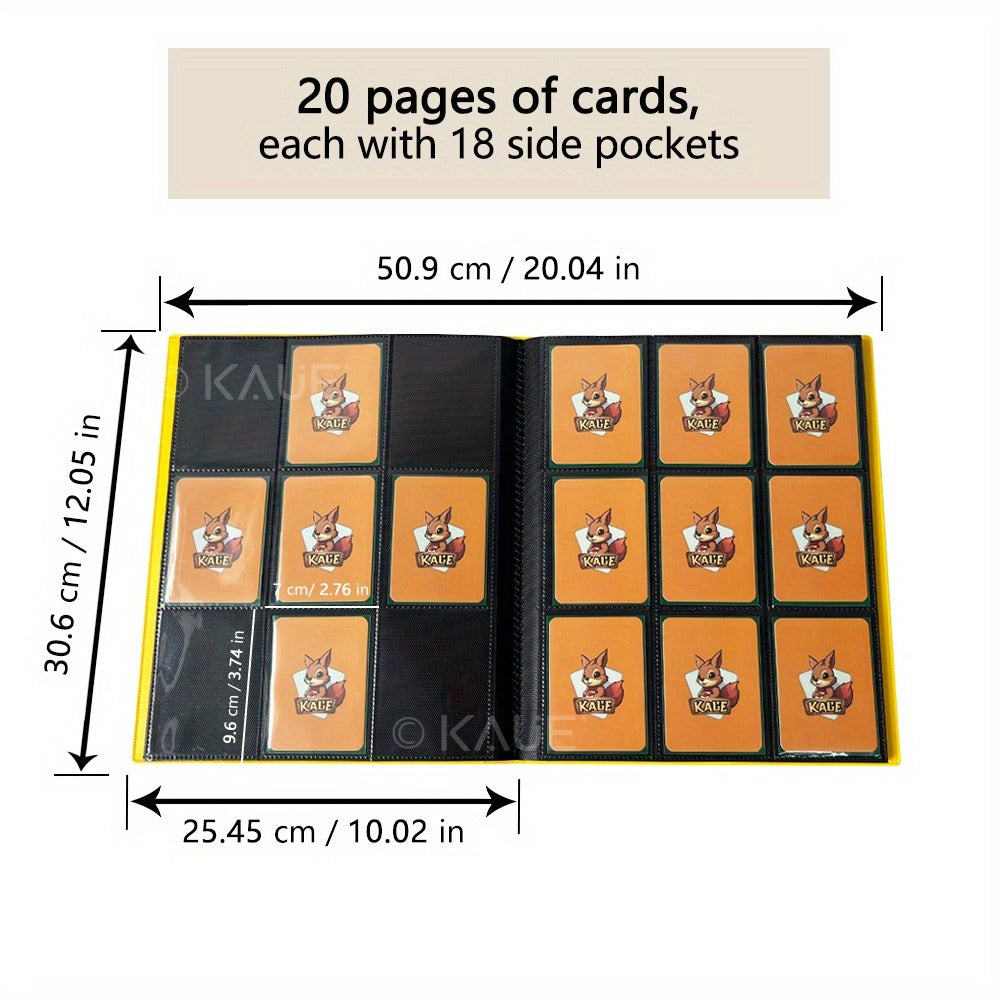 360-Pocket Side-Loading Trading Card Binder with 20 Double-Sided Pages in Seven Cover Colors for Adult Collectors