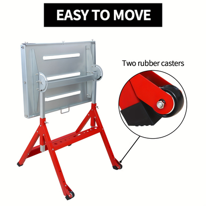 Steel Workbench with Wheels, Portable Welding Table Height-Adjustable 30"x20" Heavy Duty Steel Work Table for Garage Workshop Fabrication