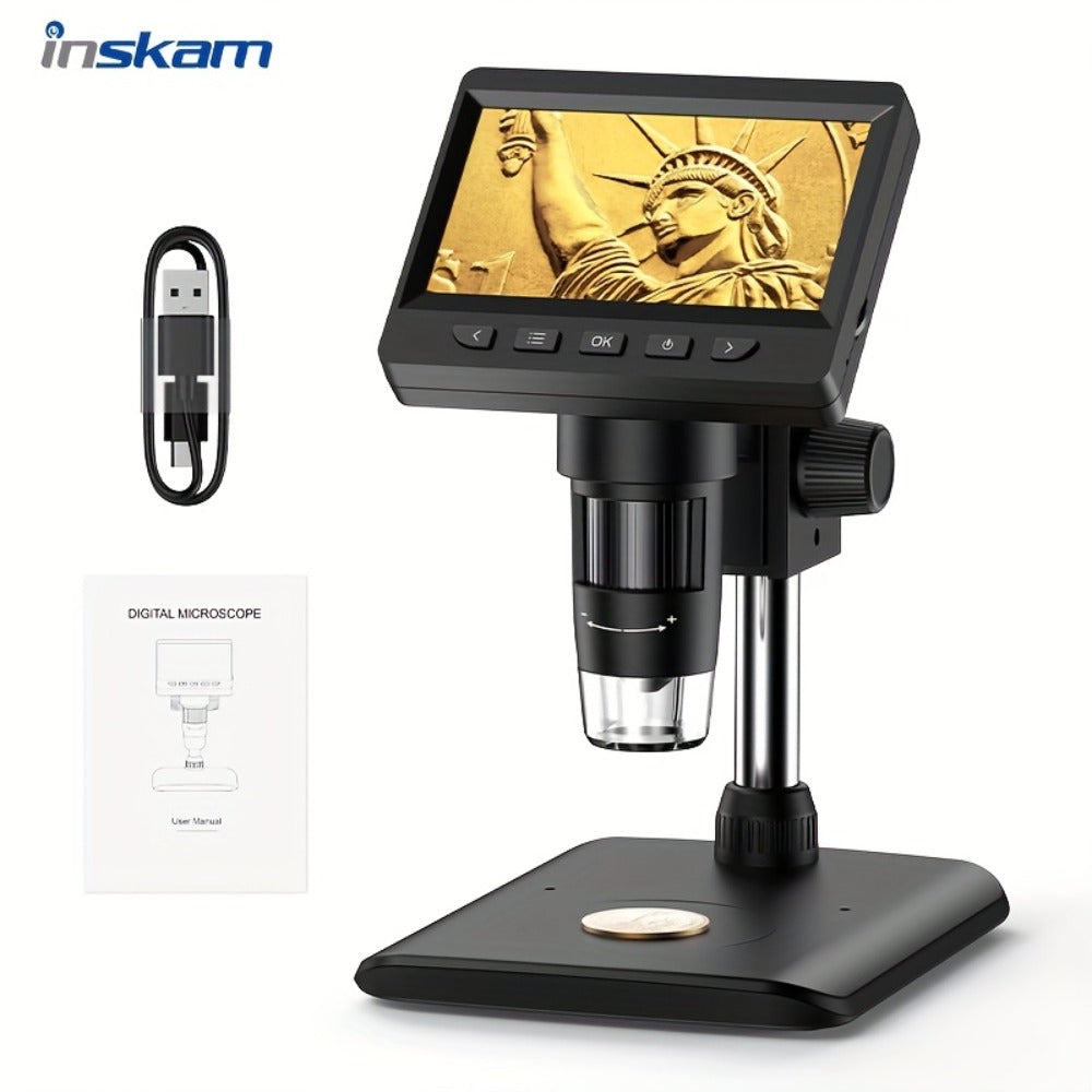 1000X Computer Digital Microscope 8 LED Lights Real Shot Rendering USB Biological Electron Microscope for Windows PC Coin Inspection Science Education STEM Kids Adults
