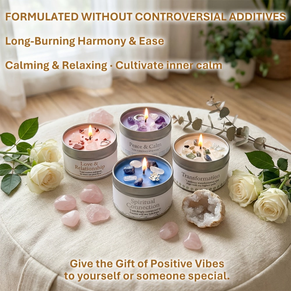 3oz Decorative Tin Candle or Two-Piece Crystal and Guidance Card Set with Multiple Label Pairings