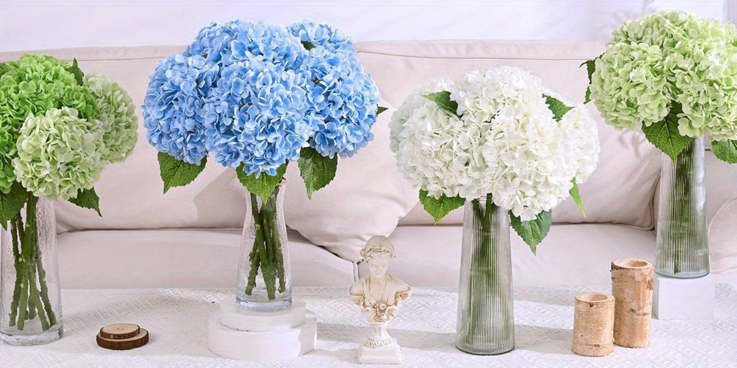 Real Touch Hydrangea Artificial Flowers 4/8pcs 21 Inch Full Latex Faux Hydrangea Stems for Wedding Table Centerpiece, Party Floral Arrangements, Home Vase Decor