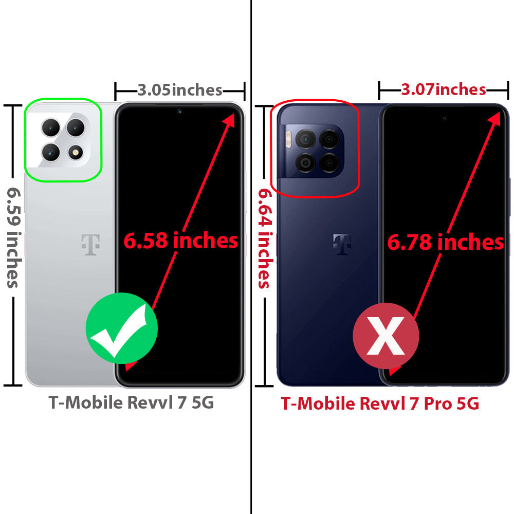 Revvl 7 5G Case Heavy Duty Dual Layer Shockproof with Magnetic Support – Hybrid Hard PC TPU Drop Protection Cover for T-Mobile Revvl 7 5G with Raised Bezels & Precise Cutouts