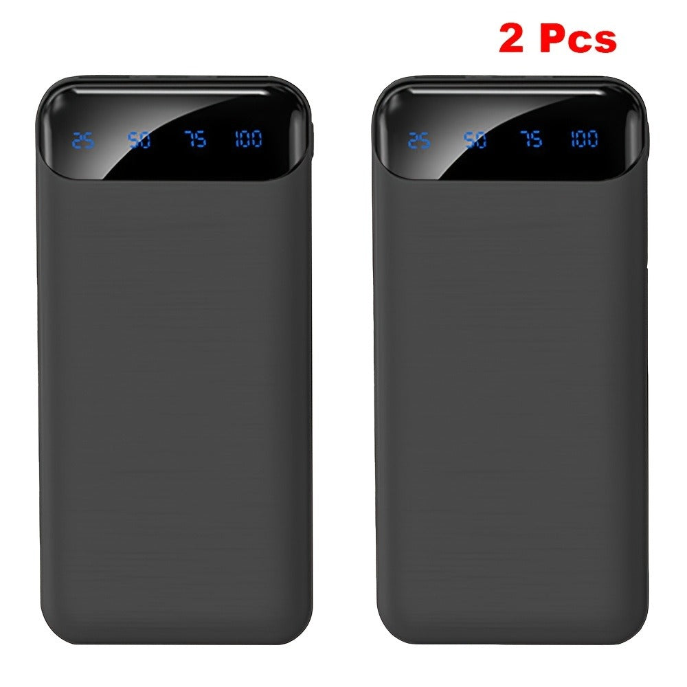 20000mAh Portable Power Bank 2-Pack with LED Display – Fast Charging Type-C & USB, Emergency Backup Battery for iPhone Android Phone Outdoor Travel Camping Gift