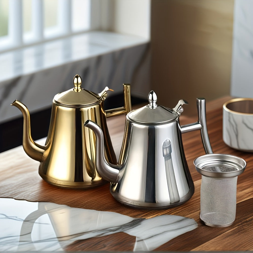 Stainless Steel Tea Kettle with Filter, Tea Pot Coffee Pot Cold Water Pitcher for Home Hotel Restaurant
