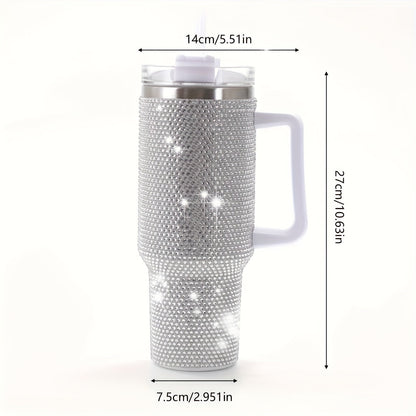 Insulated Tumbler 40oz All-Over Rhinestone Stainless Steel in Fifteen Retained Color Options