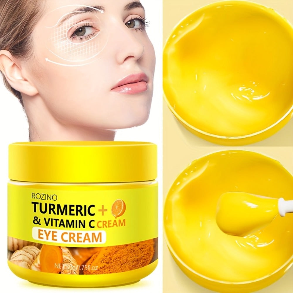 Skincare Set with ROZINO Label, 5 Turmeric and Vitamin C Cream and Serum Items for Face Hands and Feet