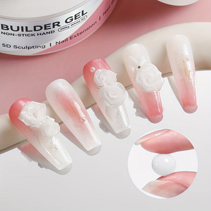 Builder Gel for Nail Extensions and 3D Sculpting, 60g Jar in Clear or Milky White for UV or LED Lamp Curing