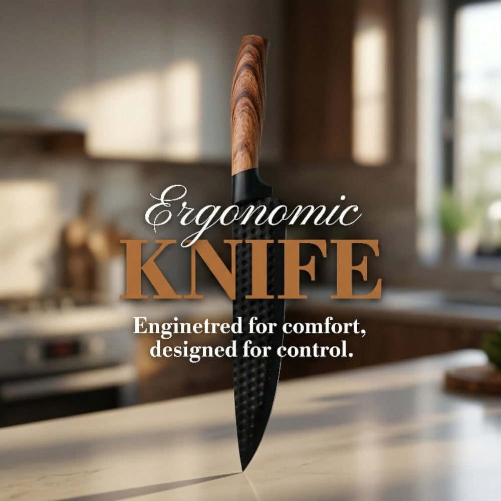 Seven-Piece Kitchen Knife Set with Four Blades, Scissors, Peeler and Sharpener, Offered in Two Styles