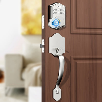 Keypad Deadbolt Lock Fingerprint Keyless Entry – Electronic Door Lock with Code Fingerprint & Key, 300 Users Temporary Code for Front Door Home Office