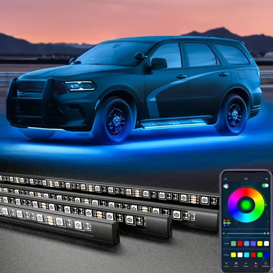 Car LED Atmosphere Light Panels APP & Wireless Control - External Decorative 2-Piece Set Multiple Scene Modes 23.62x35.43in for Cars Trucks SUVs Car Show Night Driving Customization