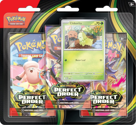 Trading Card Game Perfect Order Three-Booster Pack Blister with Approximately 30 Cards Total