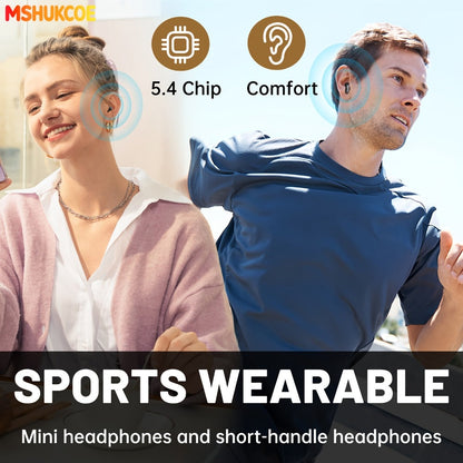Wireless Earbuds MSHUKCOE 2-in-1 Mini Sleep Style with Noise Reduction and 6D HiFi Sound in Three Colors
