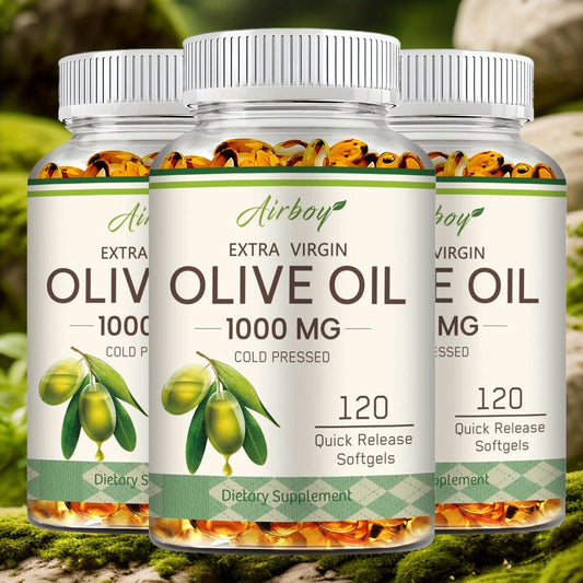 Extra Virgin Olive Oil Capsules 120 Softgels with Omega-9 Omega-6 & Palmitic Acid — Heart Health Cardiovascular Wellness & Antioxidant Support Supplement for Women and Men | 1 or 2 Bottle Options