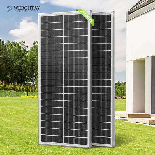 200W Solar Panel Kit 2x100W 18BB Monocrystalline – 12V High Efficiency Off-Grid Photovoltaic Power for RV, Car, Camping, Boat, Home Battery, Shed & Farm