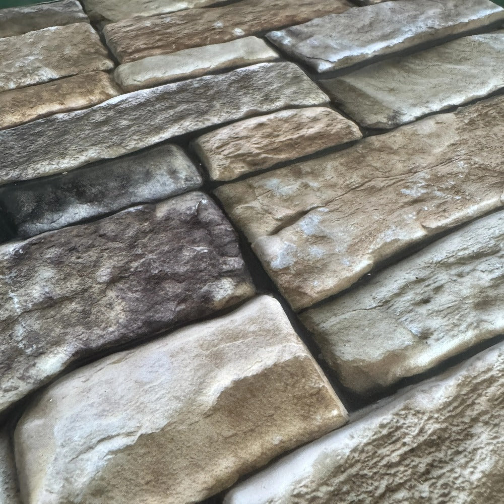 Twenty-Piece Vintage Brick and Stacked-Stone Wall Tile Sticker Set in Pattern 579, 566 or 576