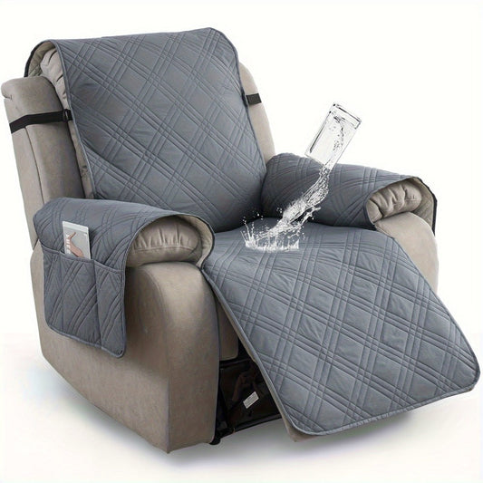 Recliner Chair Cover Waterproof Non-Slip Sofa Slipcover with Pocket Pet Scratch Resistant Washable Furniture Protector for Living Room Multiple Colors