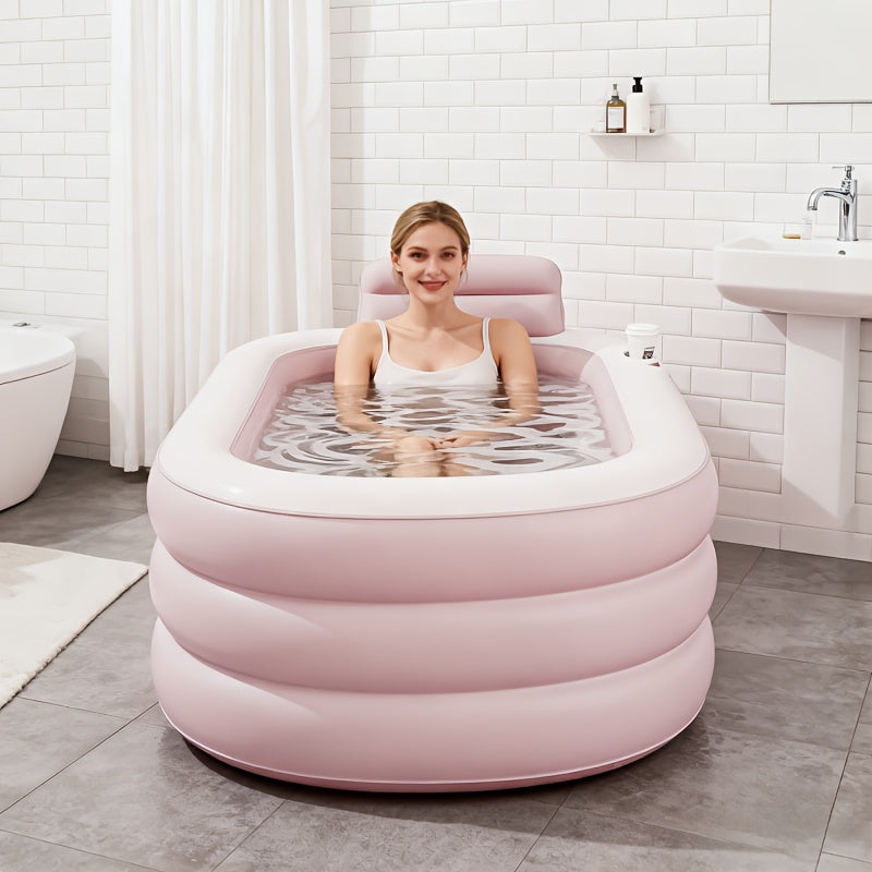 Inflatable Bathtub | Portable Foldable Adult Soaking Tub Backrest Home