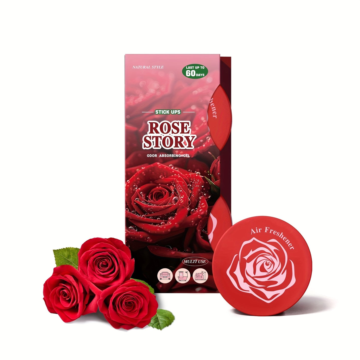 Car Air Freshener 2-Pack Solid Fragrance Jars in Cherry, Lavender, Lime, Rose or Sweet Orange