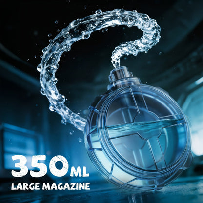 Electric Water Blaster with Detachable Round Reservoir, Sight Accessory and Black or Blue Body