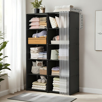 Clothing Rack Storage Organizer Single or Double Row, 15.75 or 31.5 Inch in Black or White