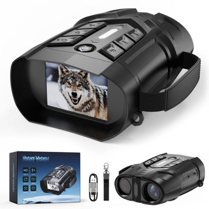 Black 1080P Night Vision Binoculars with 3-Inch IPS Screen, 10X Digital Zoom, Seven IR Levels and 3000mAh Battery