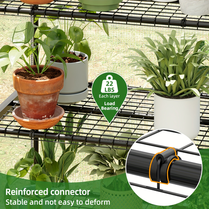 Three- or Four-Tier Mini Plant Greenhouse with Aluminum Frame and PE Cover in Four Checkout Options