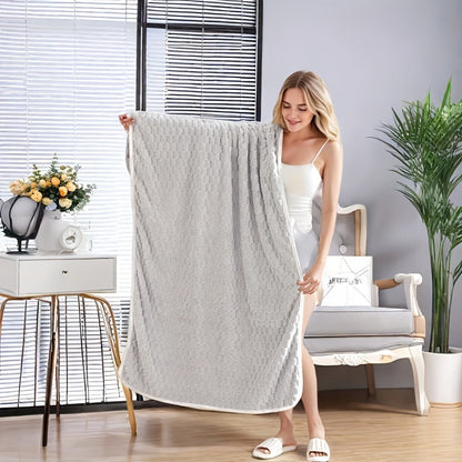 Bath Towels Set 4 or 8 Piece Microfiber Waffle Weave Collection in Gray, Pink, Blue and Beige