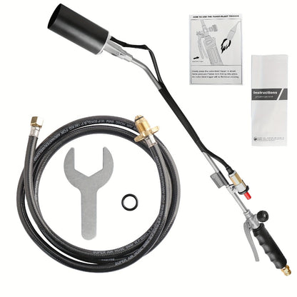 Long-Reach Propane Torch Kits with Hose, Adjustable Flame Valve and Red or Black Configurations