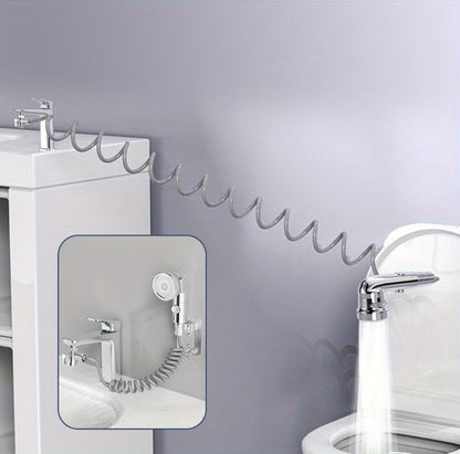 Faucet Extender Pull-Out Retractable Showerhead for Washbasin - Hot & Cold Compatible Hair Washing Sink Sprayer, Basin Extension Attachment for Bathroom Sink, 1-Speed & 3-Speed Options