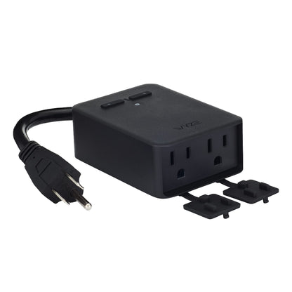 Wyze Outdoor Smart Plug Dual Independent Outlets – WiFi, Energy Monitoring, Built-in Light Sensor, 300ft Range, Works with Alexa & Google, IFTTT, Vacation Mode, No Hub, Weatherproof (Black)