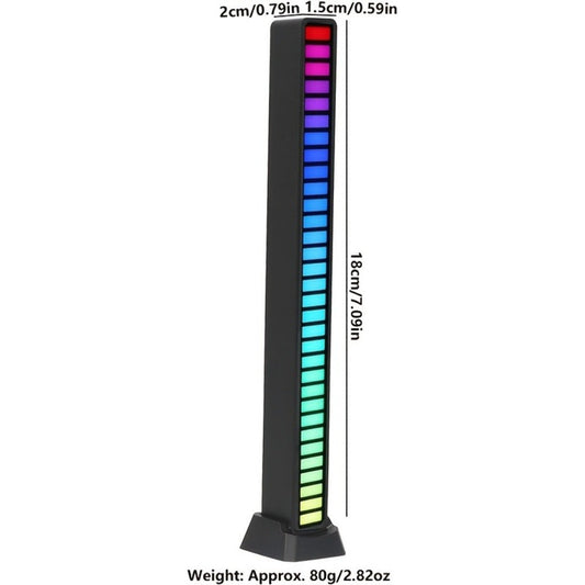 RGB LED Light Bars with Music Sync 2/4 Pack Voice Control USB Powered Smart Rhythm Lights for Gaming Room PC Desk TV Backlight Home Office Bedroom Atmosphere Decoration